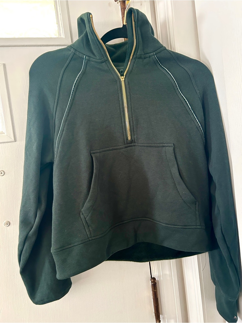 Women's Jockey Half-Zip Pullover Hoodie Sweater - Dark Green